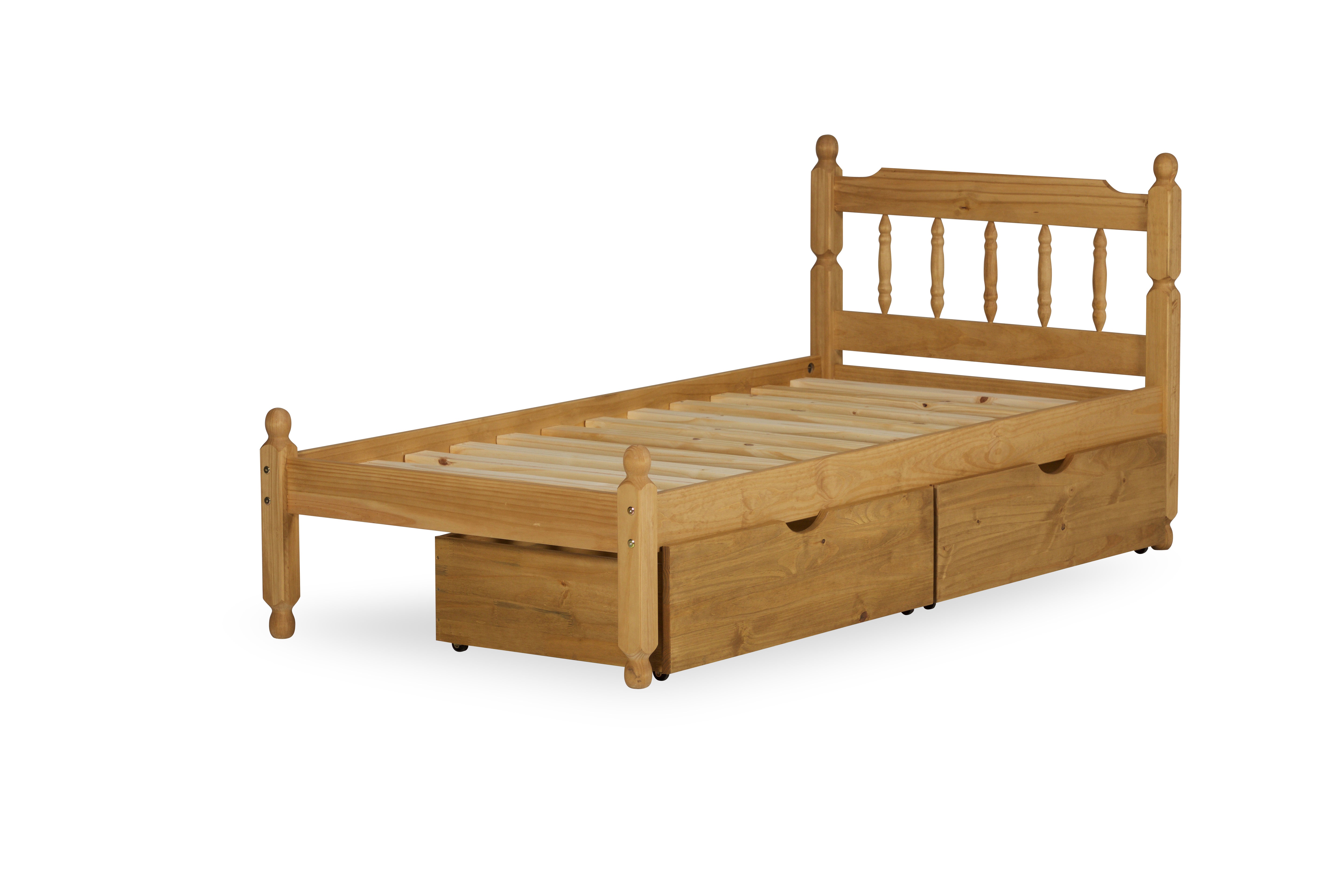 Colonial Spindle Waxed Solid Pine Wooden Bed Frame
