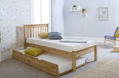 Chester Traditional Design Waxed Solid Pine Wooden Bed