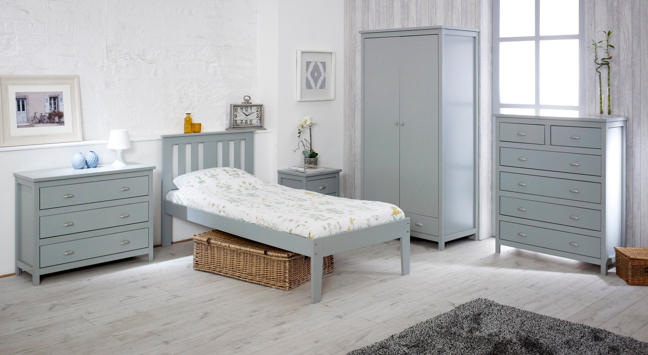 Kingston Grey Wooden Bed Frame