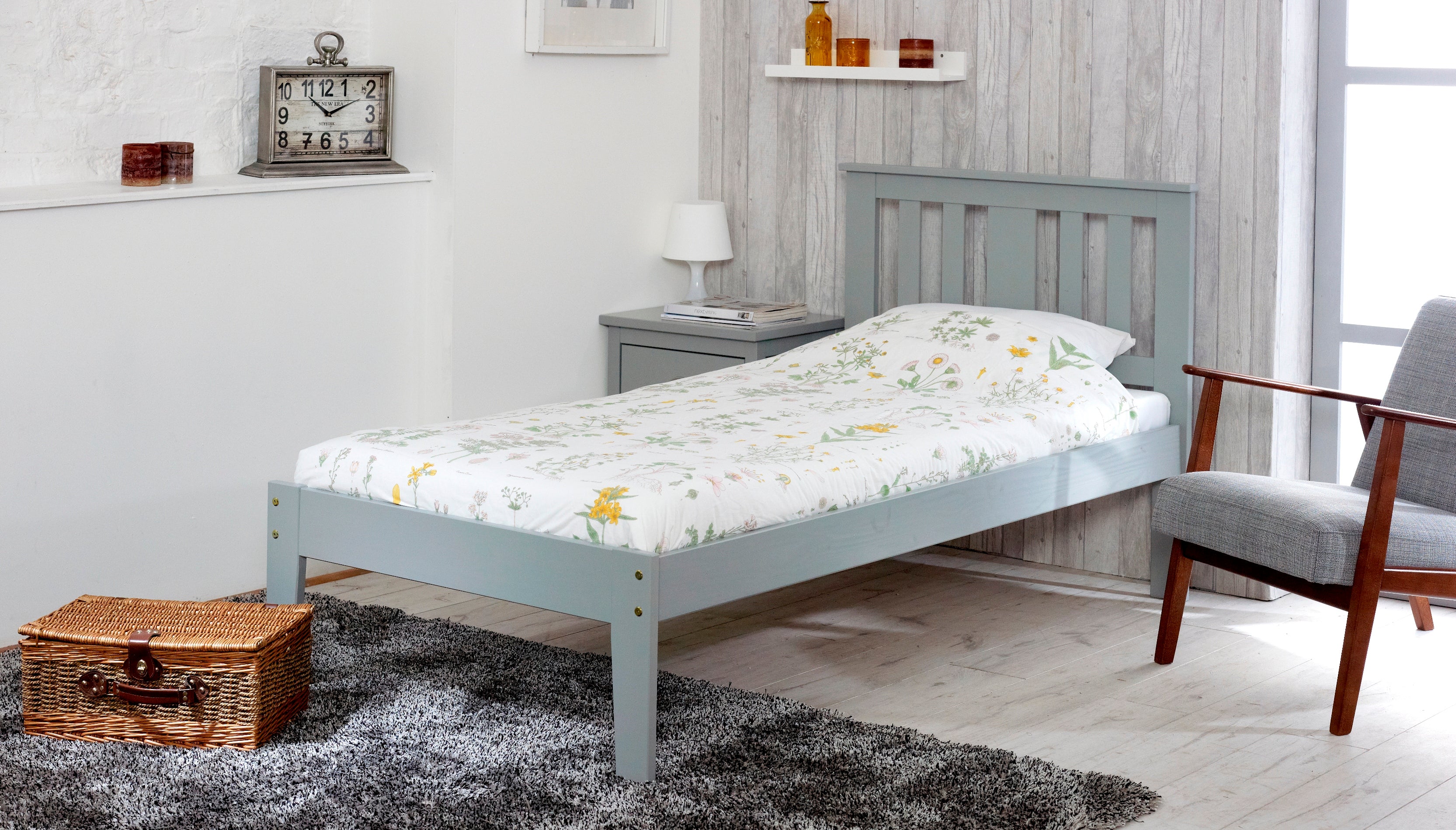 Kingston Grey Wooden Bed Frame