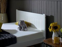Clifton White Stylish Square Headboard Wooden Bed