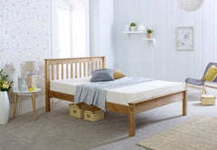 Chester Traditional Design Waxed Solid Pine Wooden Bed