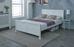 Madrid Solid White Wooden Bed Frame