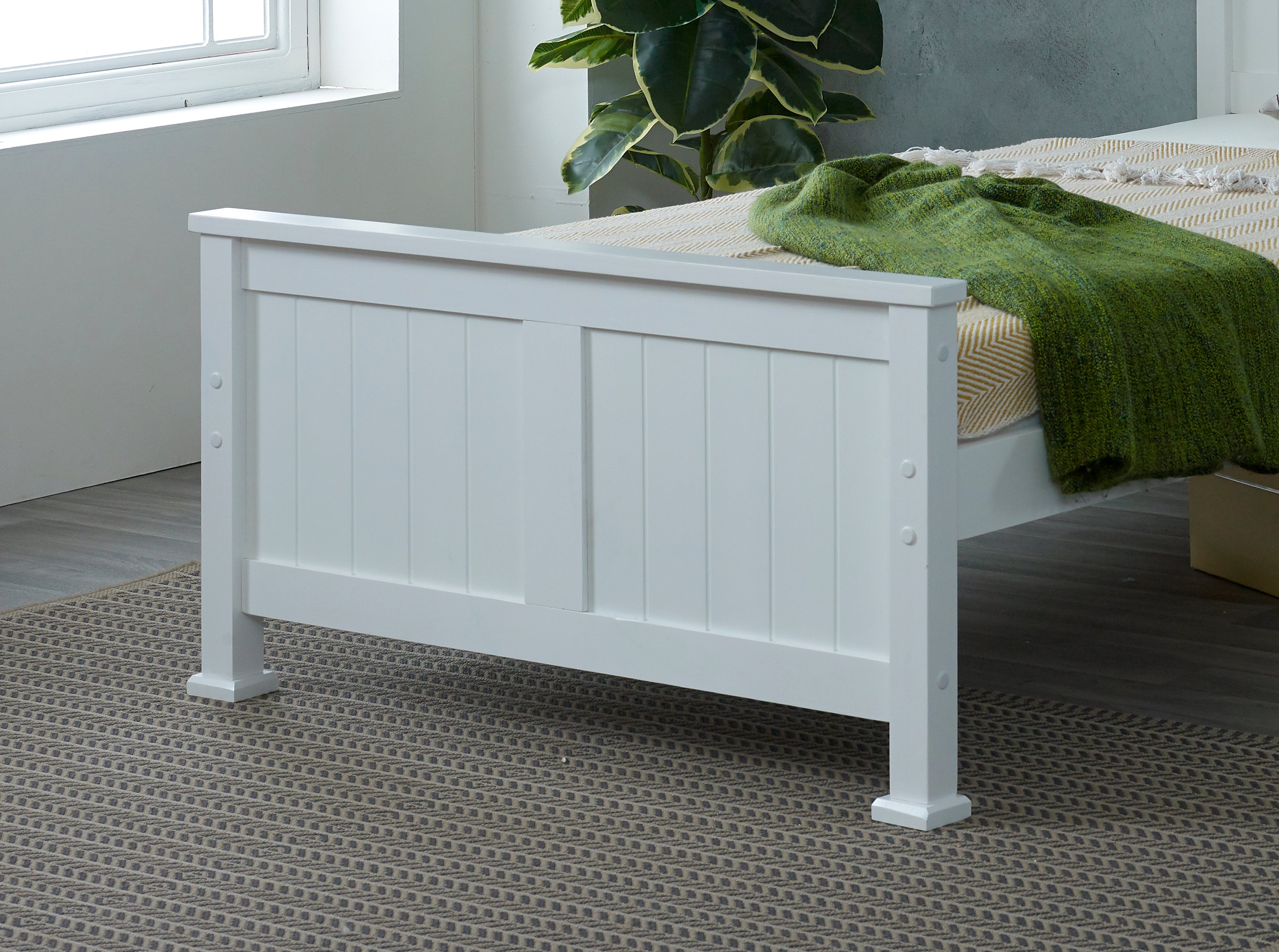 Madrid Solid White Wooden Bed Frame