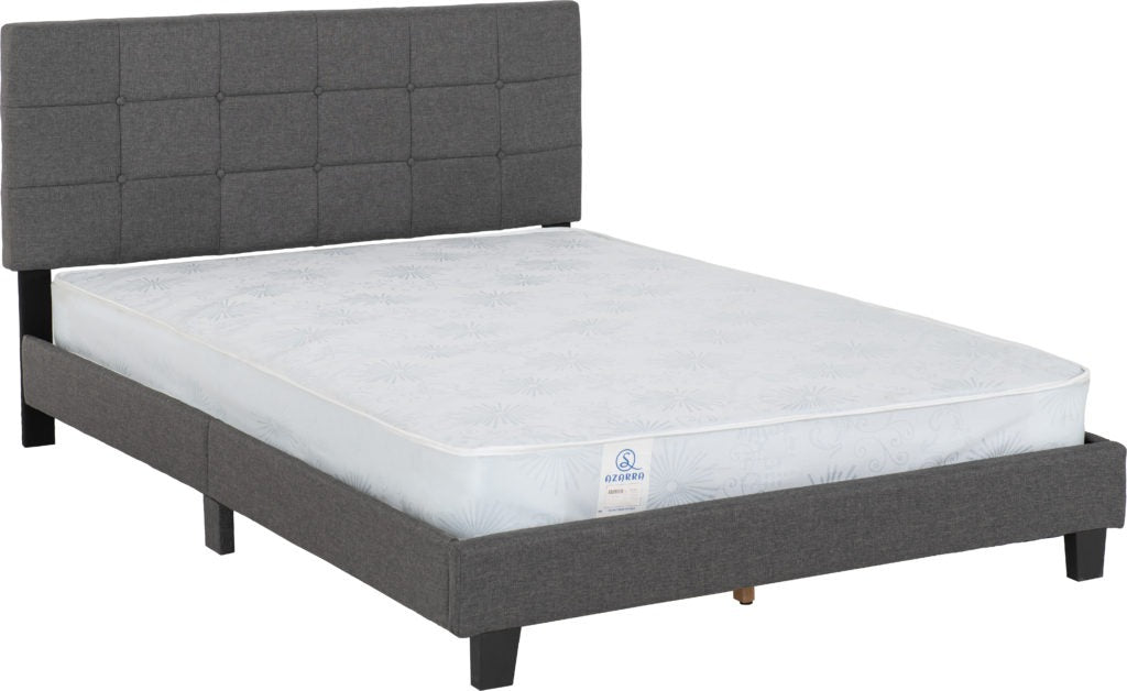Arran 4'6" Double Bed  Frame Grey Fabric Bedstead