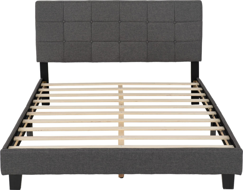 Arran 4'6" Double Bed  Frame Grey Fabric Bedstead