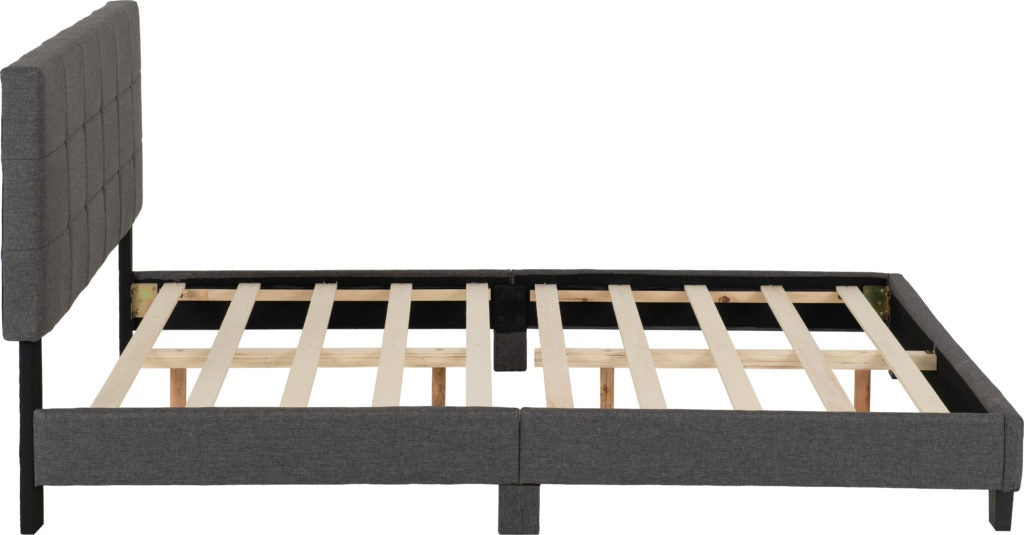 Arran 4'6" Double Bed  Frame Grey Fabric Bedstead