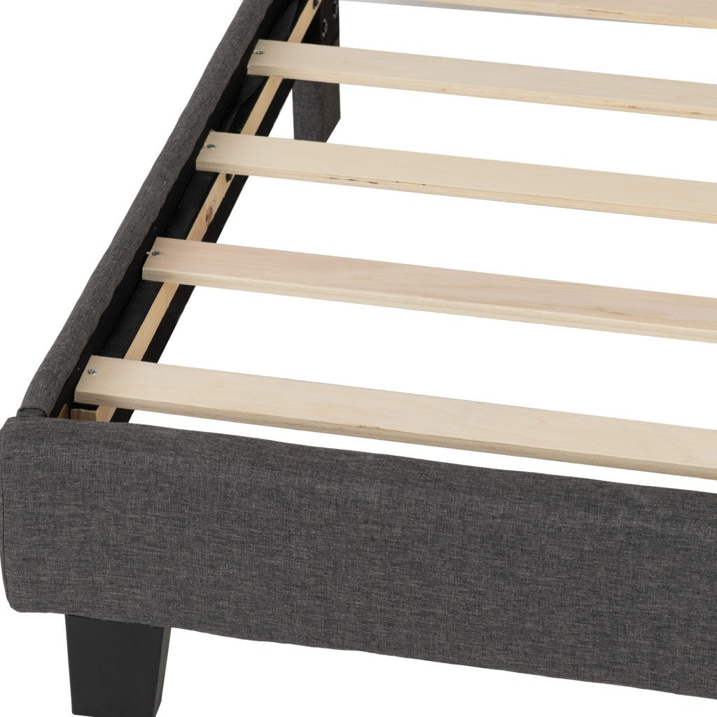 Arran 4'6" Double Bed  Frame Grey Fabric Bedstead