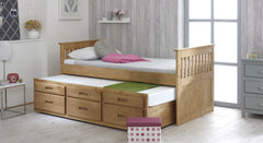 Captains Underbed Storage Pine Wooden Guest Bed Frame - 3ft Single