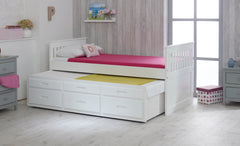 Captains Underbed Storage Pine Wooden Guest Bed Frame - 3ft Single