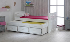 Captains Underbed Storage Pine Wooden Guest Bed Frame - 3ft Single