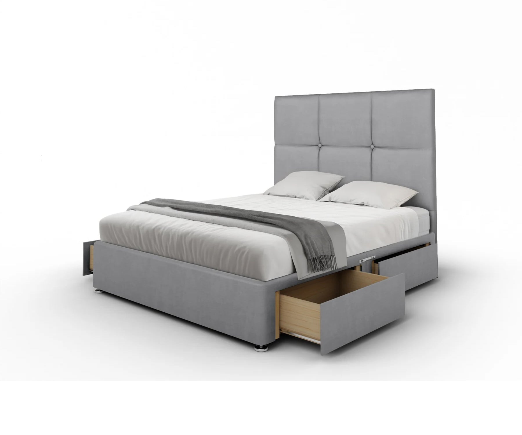 Chelsea Divan Bed Base Headboard with Low Foot-End