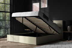 Prado Leather Ottoman Storage Bed Frame End-Lift