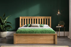 Woodbridge Contemporary Solid Oak Wood Ottoman Bed Frame