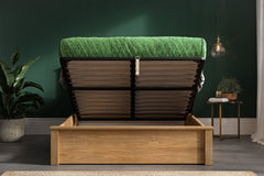 Woodbridge Contemporary Solid Oak Wood Ottoman Bed Frame