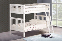 Oxford White Solid Wooden Bunk Bed Frame - 3ft Single Size