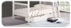 Oxford White Solid Wooden Bunk Bed Frame - 3ft Single Size