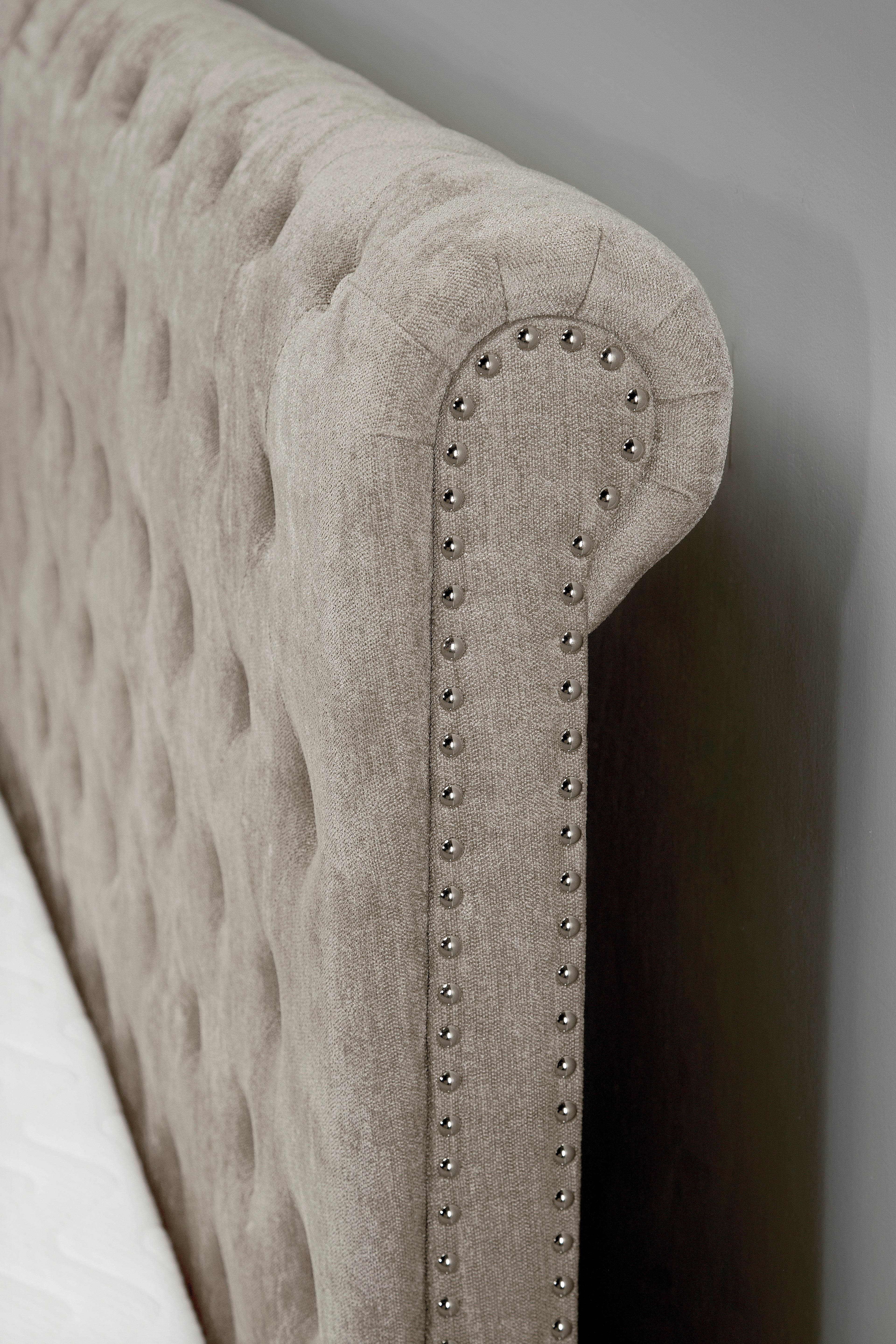 Brogan Fabric Ottoman Storage Bed Frame Side Lift Stone Chenille