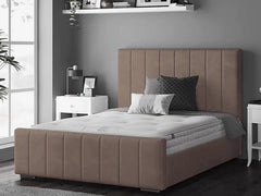 Perth Slatted Bed Frame With Ottoman Lift Storage Option - Plush Velvet Mole