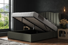 Shergill Fabric Ottoman Storage Bed Frame End-Lift Chenille & Linen