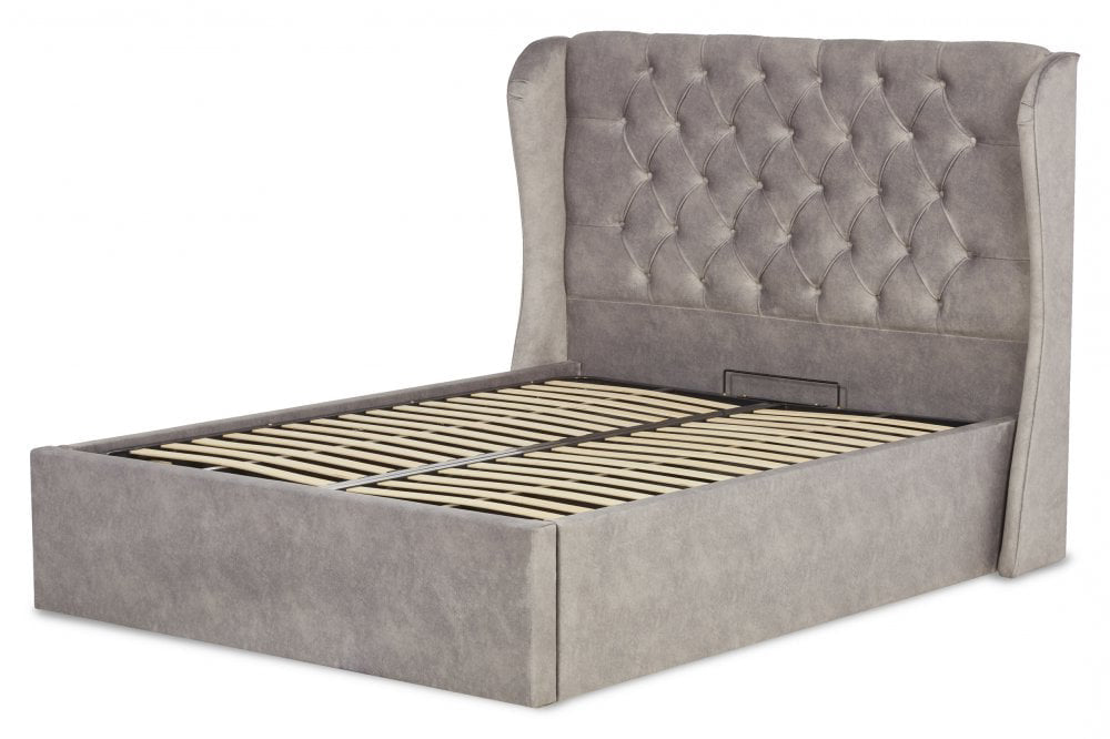 Belgravia Wing Bed Frame With Ottoman Gas Lift Storage Option Low End