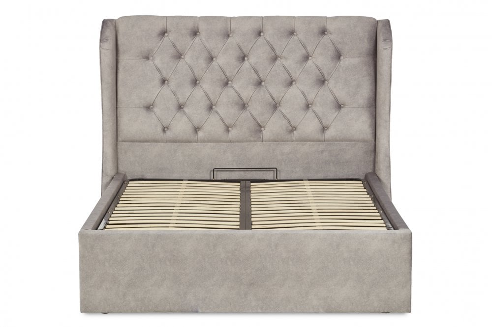 Belgravia Wing Bed Frame With Ottoman Gas Lift Storage Option Low End