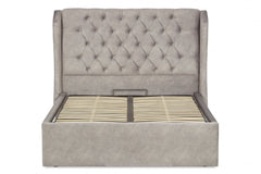 Belgravia Wing Bed Frame With Ottoman Gas Lift Storage Option Low End