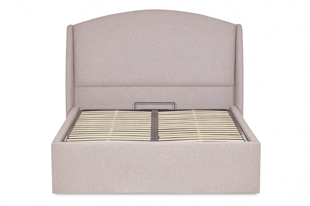 Capri Wing Bed Frame With Ottoman Gas Lift Storage Option Low End