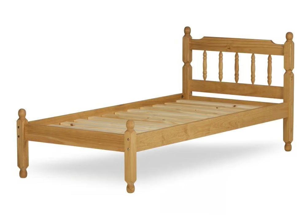 Colonial Spindle Waxed Solid Pine Wooden Bed Frame
