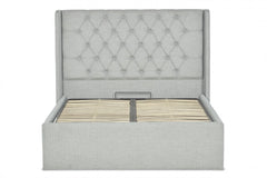 Diamond Wing Bed Frame With Ottoman Gas Lift Storage Option Low End