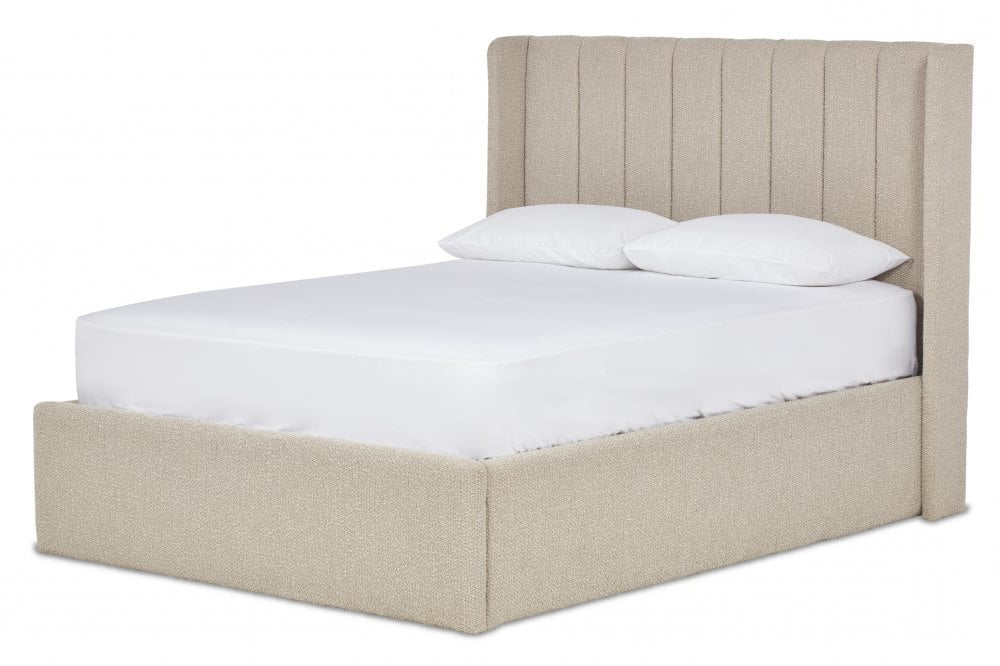Perth Wing Bed Frame With Ottoman Gas Lift Storage Option Low End