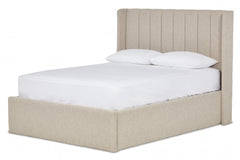 Perth Wing Bed Frame With Ottoman Gas Lift Storage Option Low End