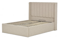 Perth Wing Bed Frame With Ottoman Gas Lift Storage Option Low End