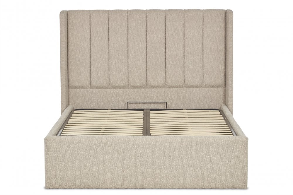 Perth Wing Bed Frame With Ottoman Gas Lift Storage Option Low End