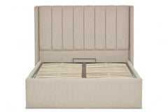 Perth Wing Bed Frame With Ottoman Gas Lift Storage Option Low End