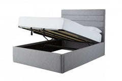 Lotus Bed Frame With Gas Lift Storage Ottoman Option - Stylish Upholstered