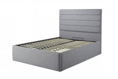 Lotus Bed Frame With Gas Lift Storage Ottoman Option - Stylish Upholstered