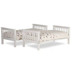Oxford White Solid Wooden Bunk Bed Frame - 3ft Single Size