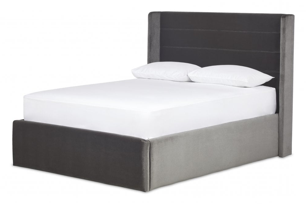 Iconic Wing Bed Frame With Ottoman Gas Lift Storage Option Low End
