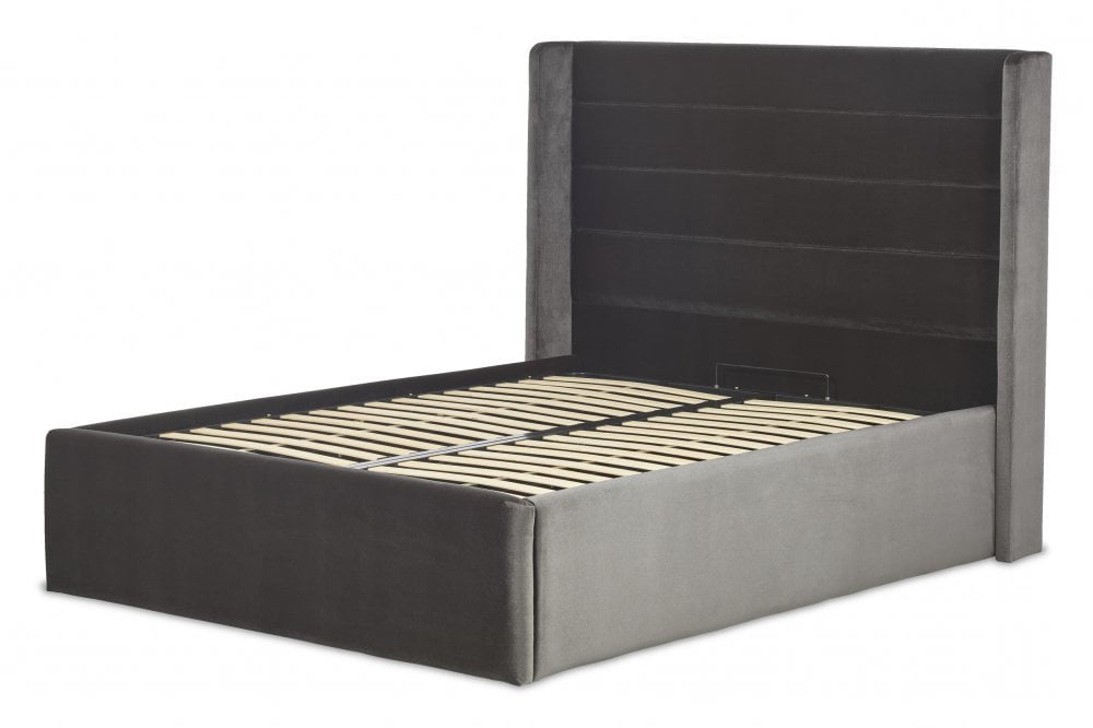 Iconic Wing Bed Frame With Ottoman Gas Lift Storage Option Low End