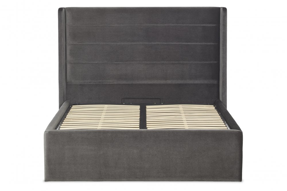 Iconic Wing Bed Frame With Ottoman Gas Lift Storage Option Low End