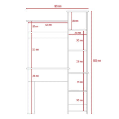Tall Workstation With Keyboard Shelf and Storage Unit