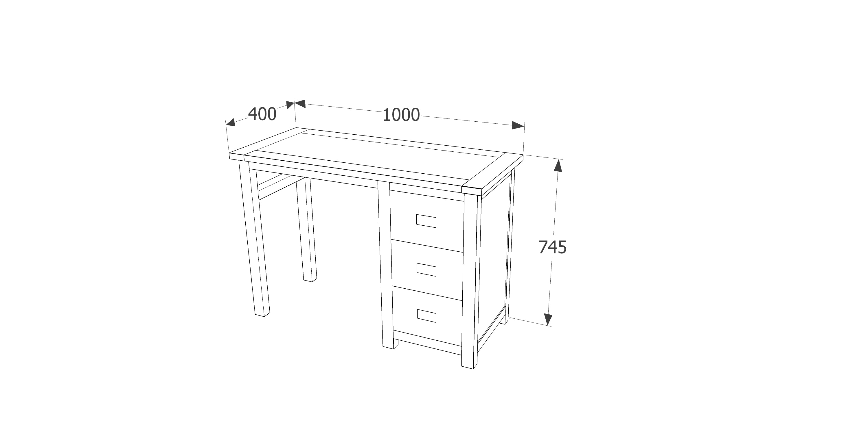Single Pedestal Dressing Table