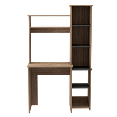 Tall Workstation With Keyboard Shelf and Storage Unit
