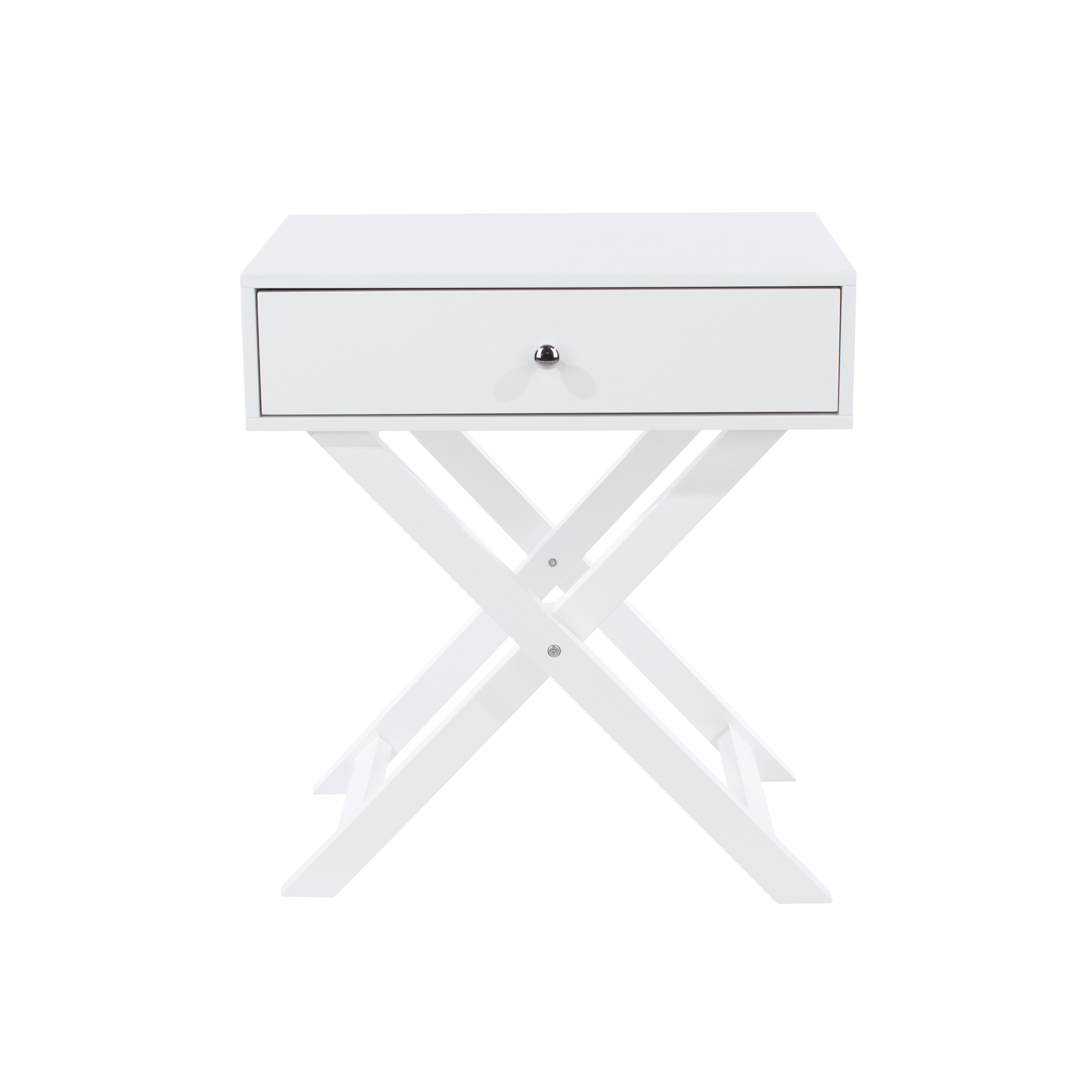 X Leg 1 Drawer Petite Bedside Cabinet