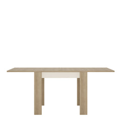 Lyon Small extending dining table 90/180cm in Riviera Oak/White High Gloss