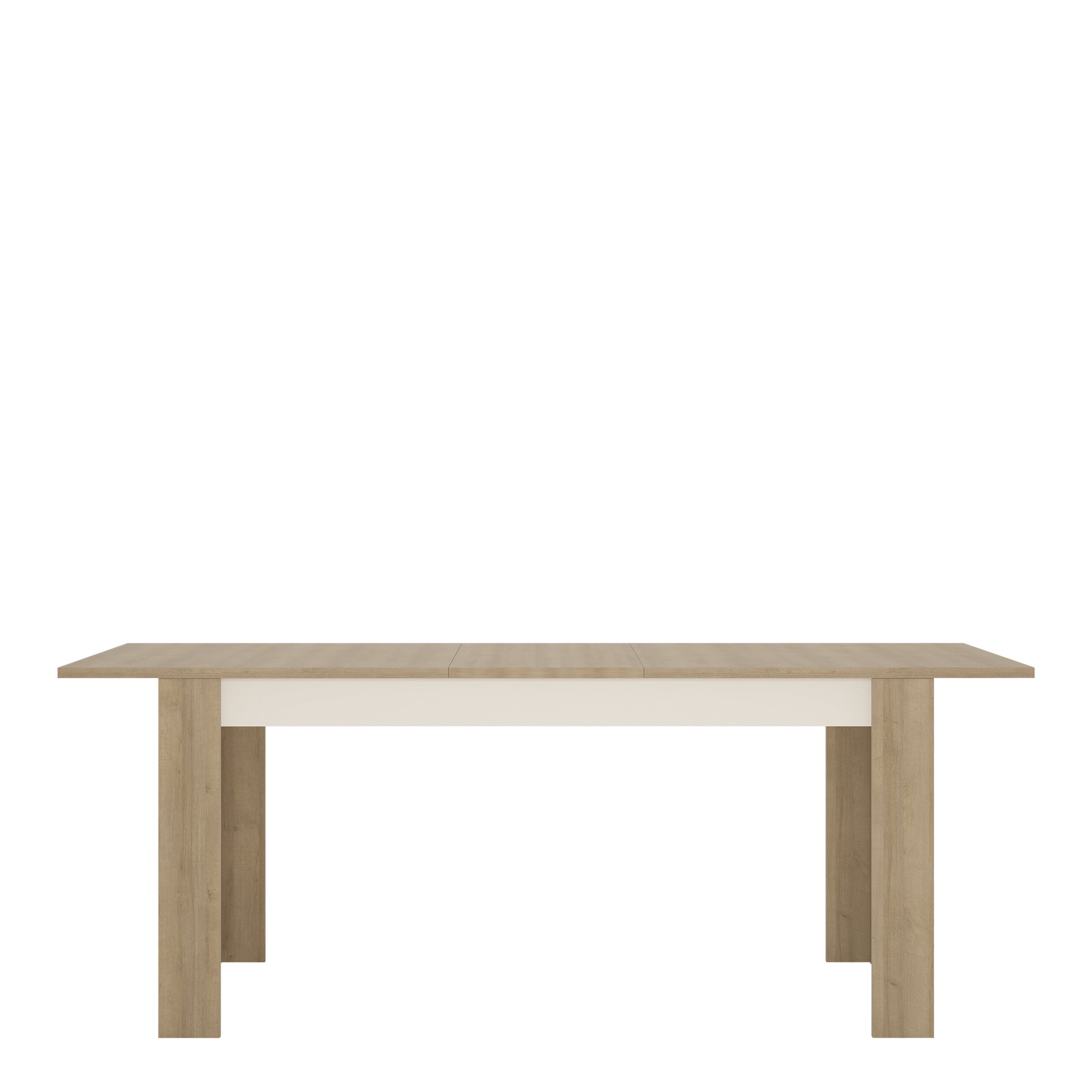 Lyon Large extending dining table 160/200 cm in Riviera Oak/White High Gloss