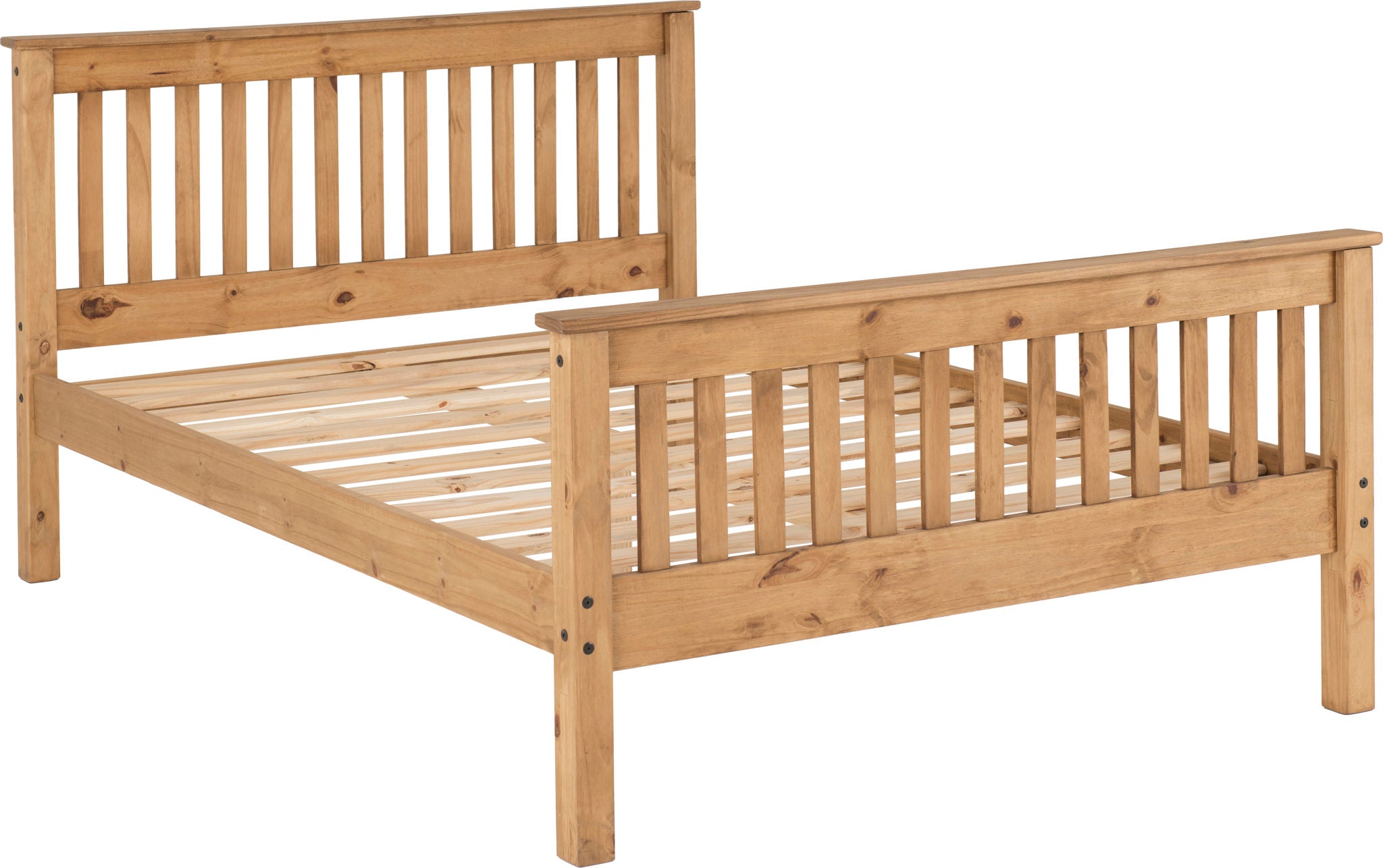 Monaco Wood 5ft King Size Bed Frame High Foot End