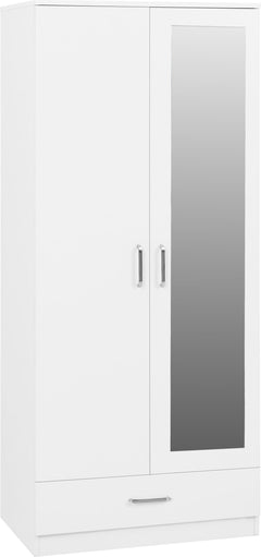 Dakota 2 Door 1 Drawer Mirrored Wardrobe