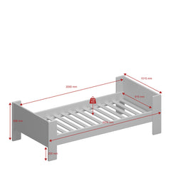 Steens for Kids Single Bed, Includes - Under Bed Drawer Section 2 Drawers in Folkestone Grey